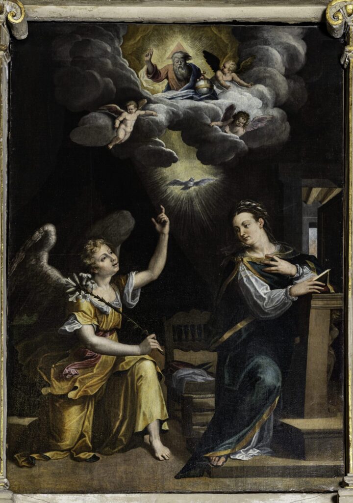 La pala d'altare "Annunciazione" di Ercole dell'Abate.
