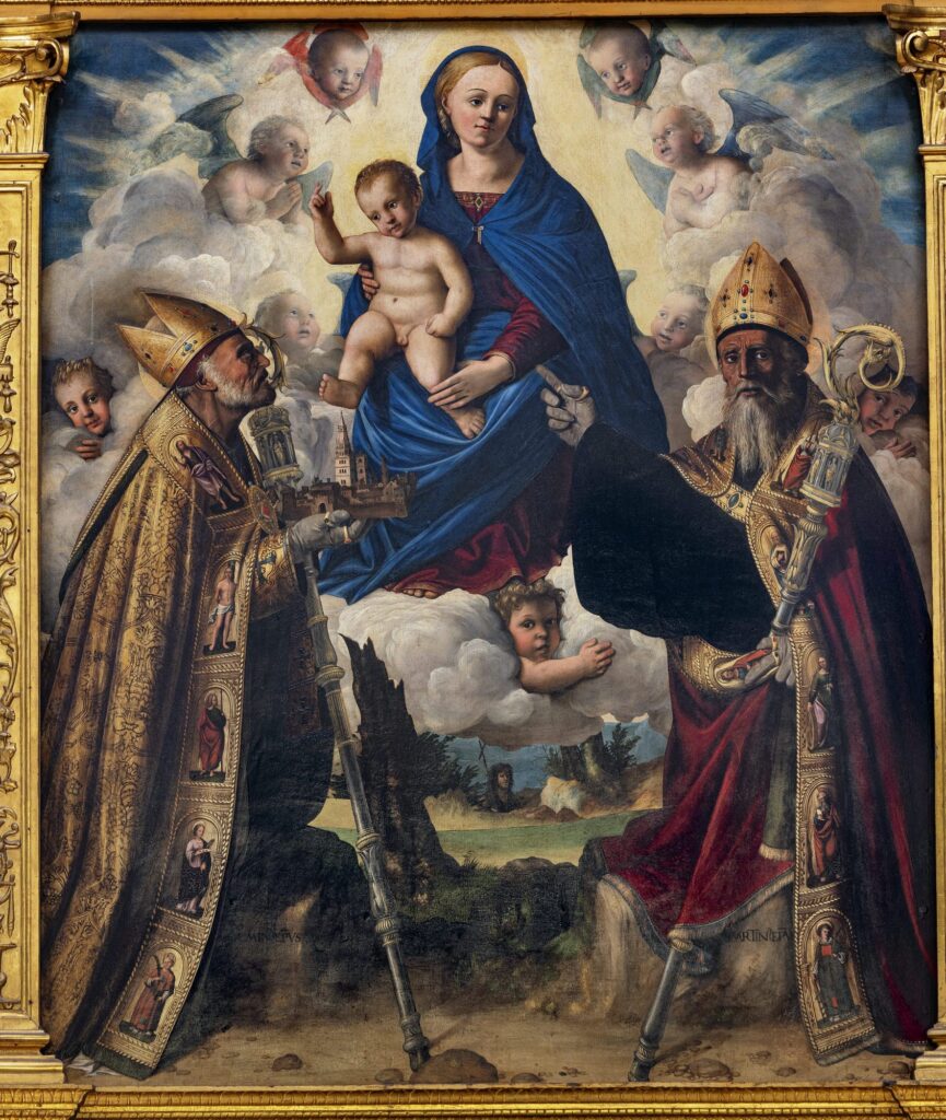 “Madonna in gloria col Bambino e i santi Geminiano e Martino” di Filippo da Verona.