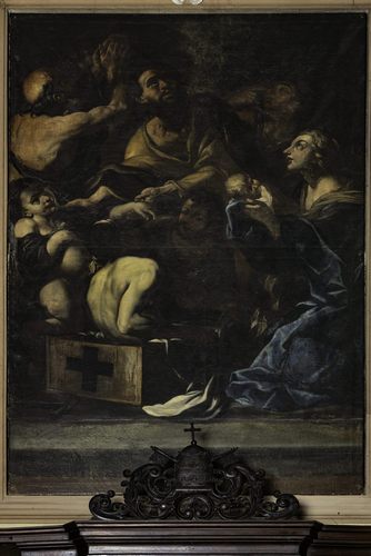 “San Pietro resuscita Tabita” di Giovanni Battista Guzzaletti (copia da Giacinto Brandi).“San Pietro resuscita Tabita” di Giovanni Battista Guzzaletti (copia da Giacinto Brandi).
