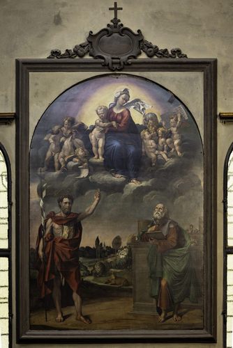 “Madonna in gloria col Bambino, con i santi Giovanni Battista e Luca” di Gian Gherardo dalle Catene.